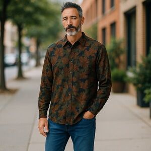 Rown Men’s Corduroy Long‎ Sleeve Fall Size XXL
